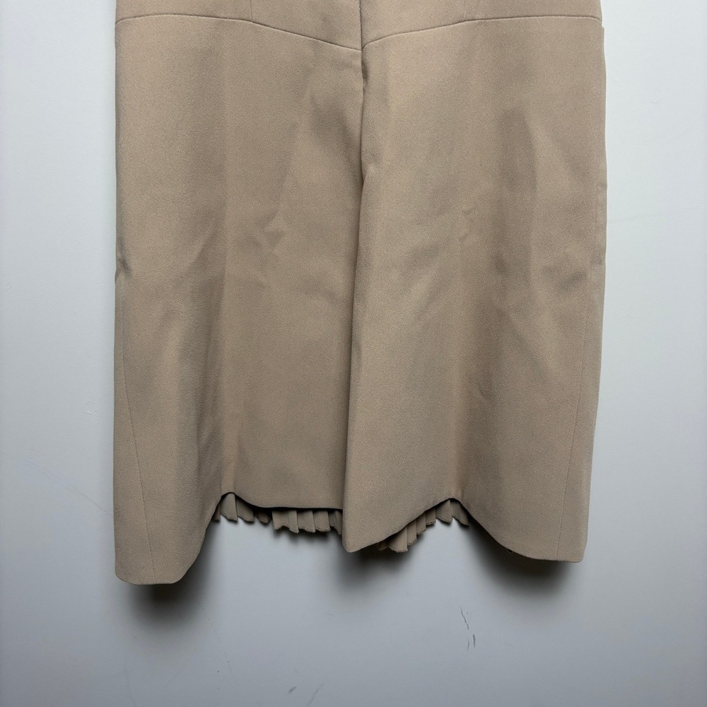 NWT Karen Millen Beige Military Pleated Arched Hem Cap Sleeve Dress Womens US 2 - Picture 7 of 9